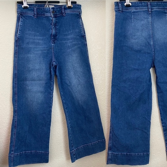 Free People Demin wide leg Jeans size 8 - Picture 1 of 15